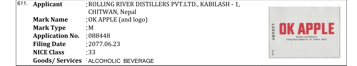 Original bulletin entry for OK APPLE (and logo)