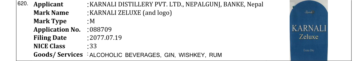Original bulletin entry for KARNALI ZELUXE (and logo)