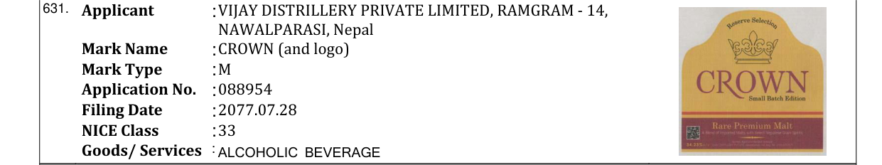 Original bulletin entry for CROWN (and logo)