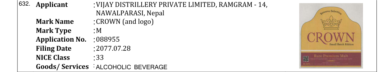 Original bulletin entry for CROWN (and logo)