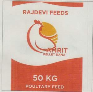 RAJDEVI FEEDS AMRIT PELLET DANA (and logo) trademark logo