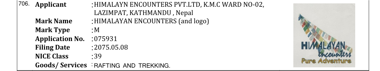 Original bulletin entry for HIMALAYAN ENCOUNTERS (and logo)