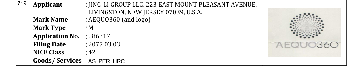 Original bulletin entry for AEQUO360 (and logo)
