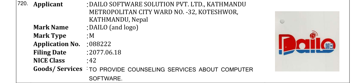 Original bulletin entry for DAILO (and logo)
