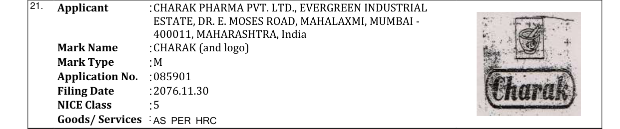Original bulletin entry for CHARAK (and logo)