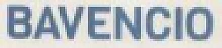 BAVENCIO STYLIZED (and logo) trademark logo