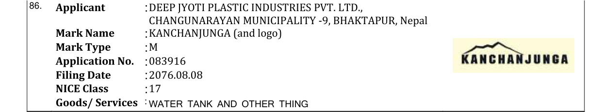 Original bulletin entry for KANCHANJUNGA (and logo)