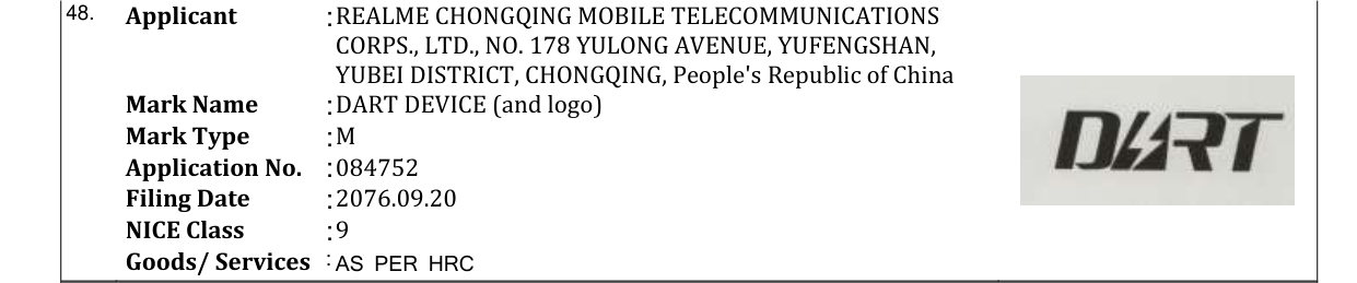 Original bulletin entry for DART DEVICE (and logo)