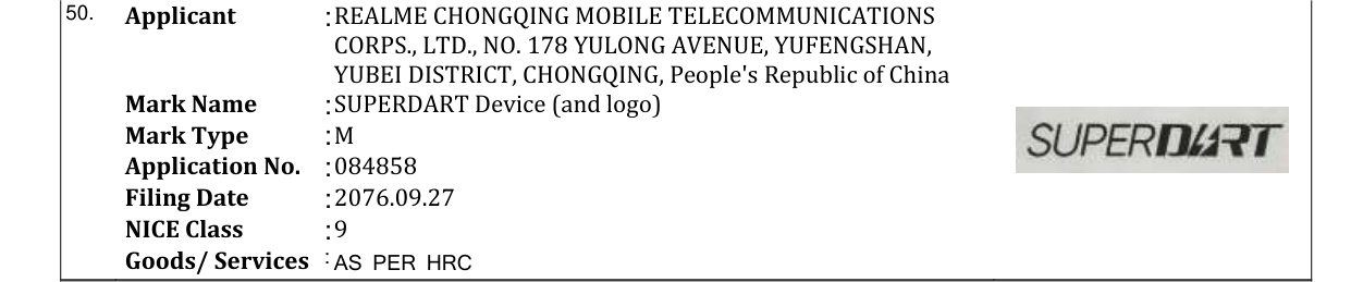 Original bulletin entry for SUPERDART Device (and logo)