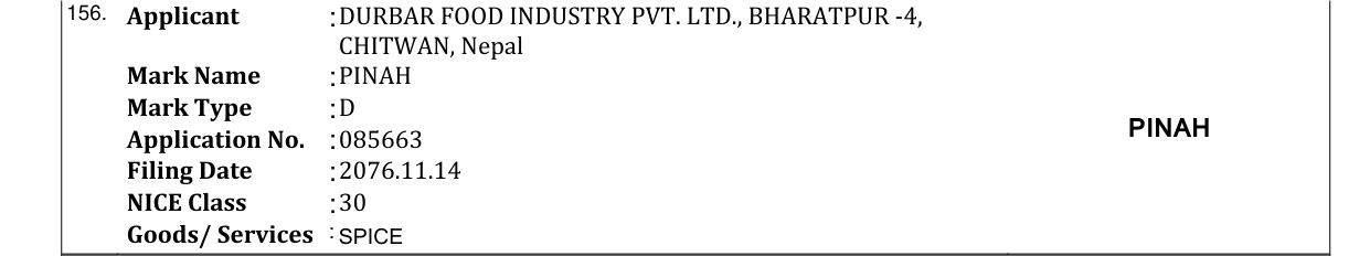 Original bulletin entry for PINAH