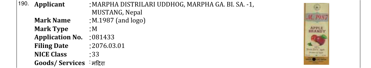 Original bulletin entry for M.1987 (and logo)
