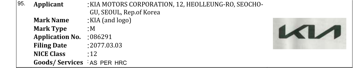Original bulletin entry for KIA (and logo)