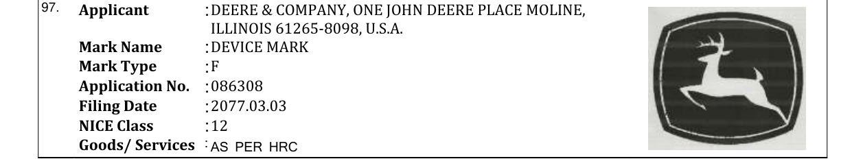 Original bulletin entry for DEVICE MARK