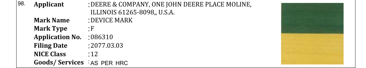 Original bulletin entry for DEVICE MARK