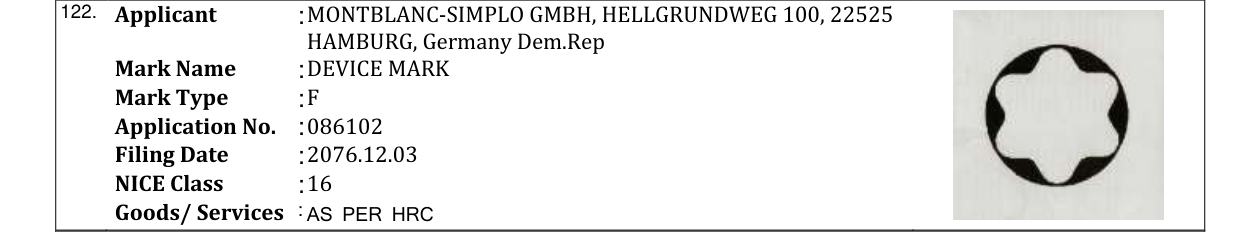 Original bulletin entry for DEVICE MARK
