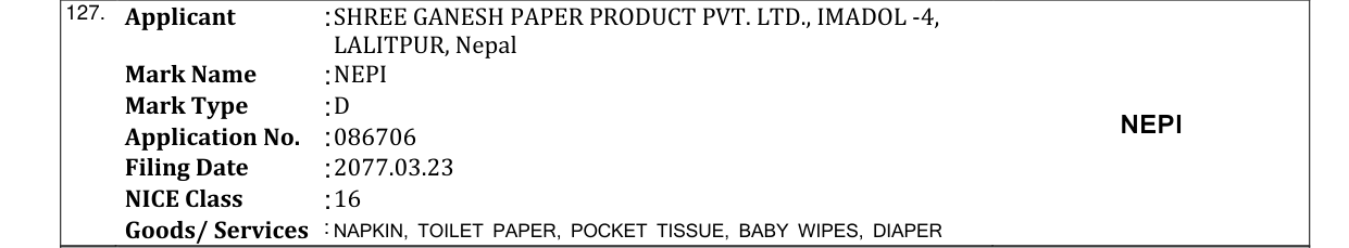 Original bulletin entry for NEPI