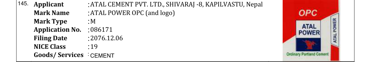 Original bulletin entry for ATAL POWER OPC (and logo)