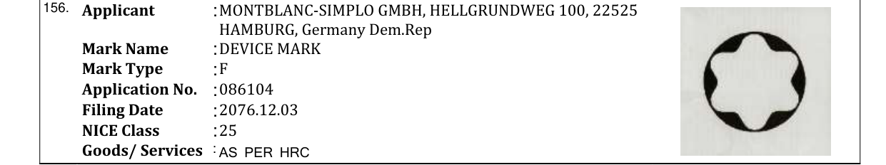 Original bulletin entry for DEVICE MARK