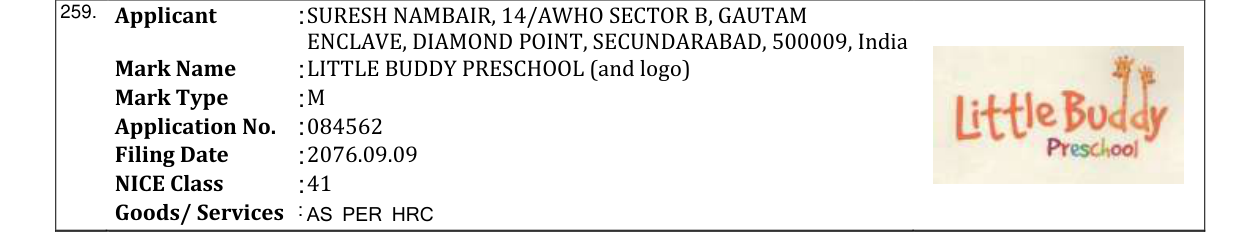 Original bulletin entry for LITTLE BUDDY PRESCHOOL (and logo)
