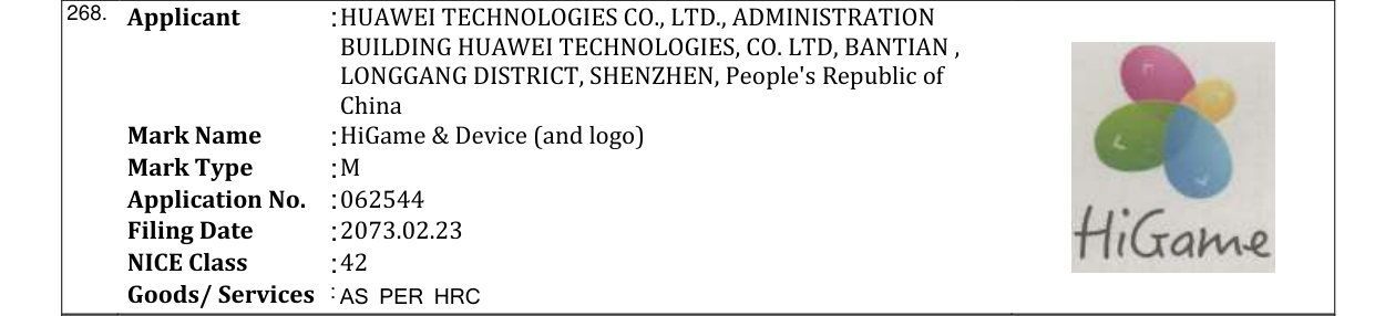 Original bulletin entry for HiGame & Device (and logo)