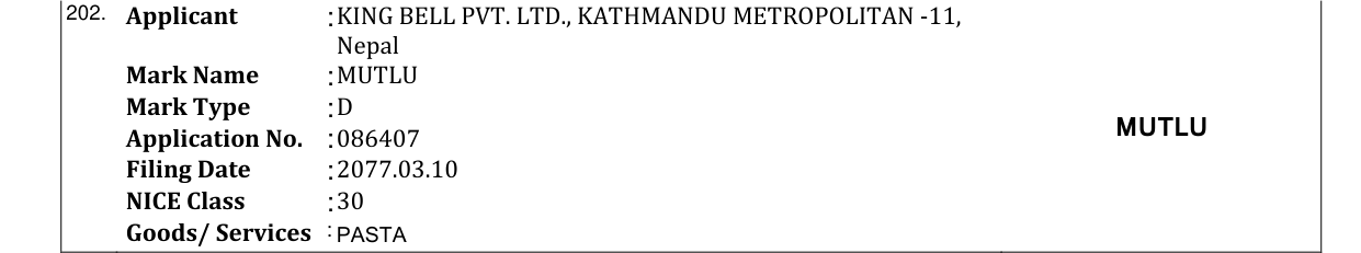 Original bulletin entry for MUTLU