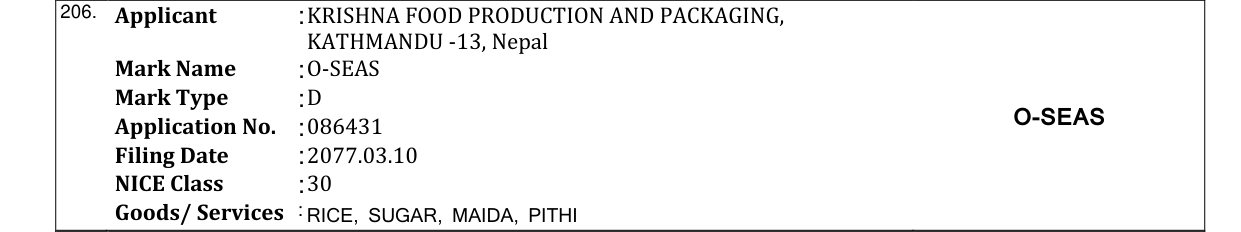 Original bulletin entry for O-SEAS