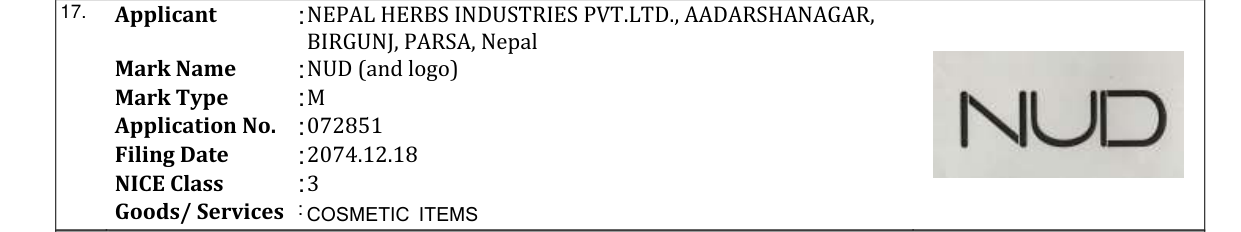 Original bulletin entry for NUD (and logo)