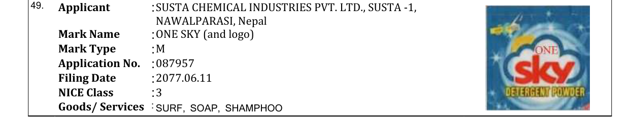Original bulletin entry for ONE SKY (and logo)