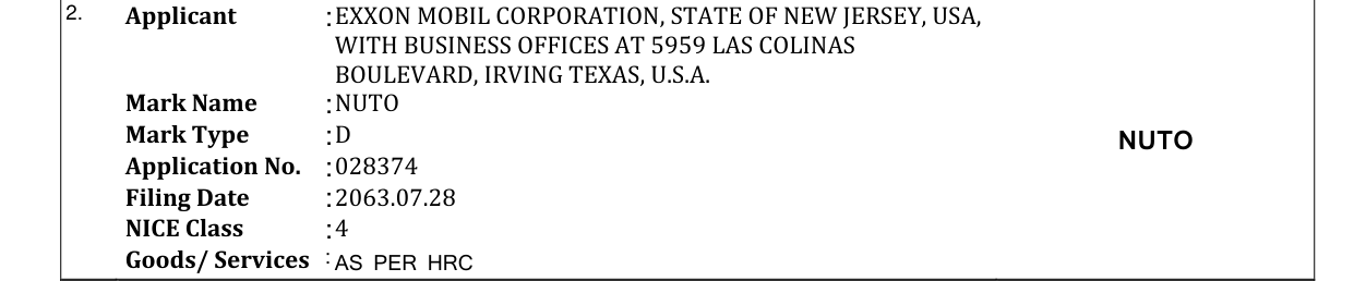 Original bulletin entry for NUTO