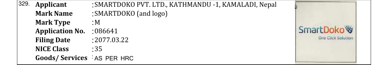 Original bulletin entry for SMARTDOKO (and logo)