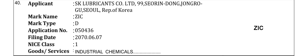 Original bulletin entry for ZIC