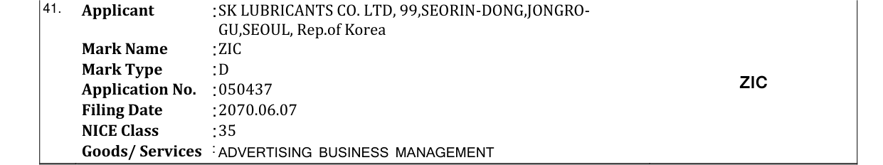 Original bulletin entry for ZIC
