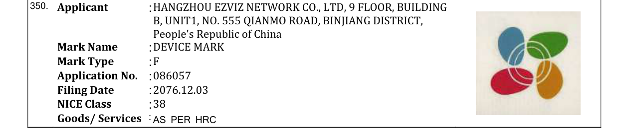 Original bulletin entry for DEVICE MARK