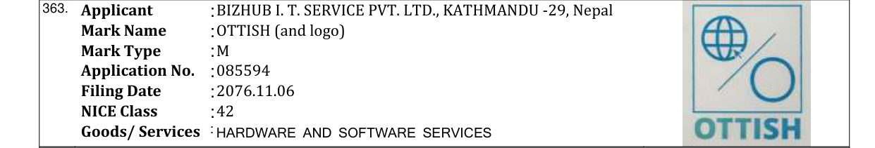 Original bulletin entry for OTTISH (and logo)