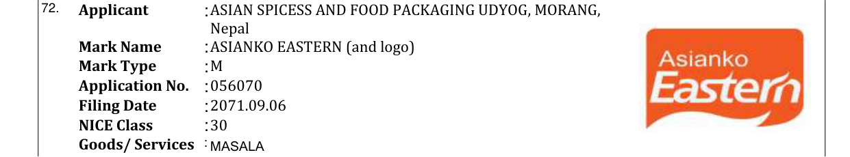 Original bulletin entry for ASIANKO EASTERN (and logo)