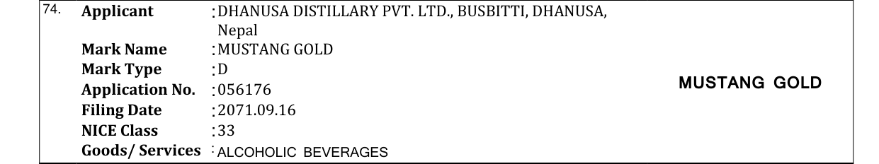 Original bulletin entry for MUSTANG GOLD