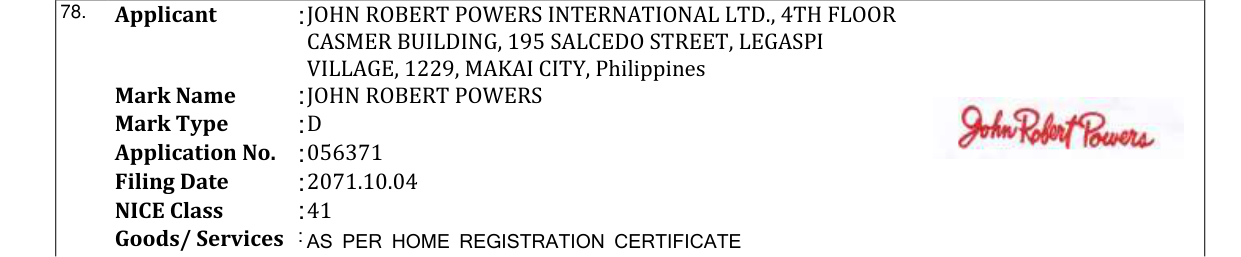 Original bulletin entry for JOHN ROBERT POWERS