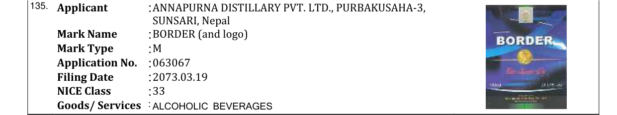 Original bulletin entry for BORDER (and logo)