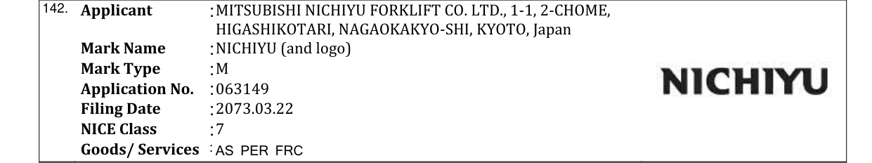 Original bulletin entry for NICHIYU (and logo)
