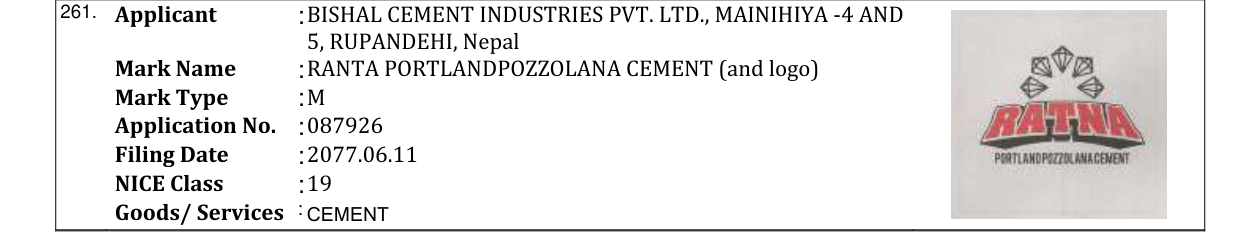 Original bulletin entry for BISHAL SHAKTI (and logo)