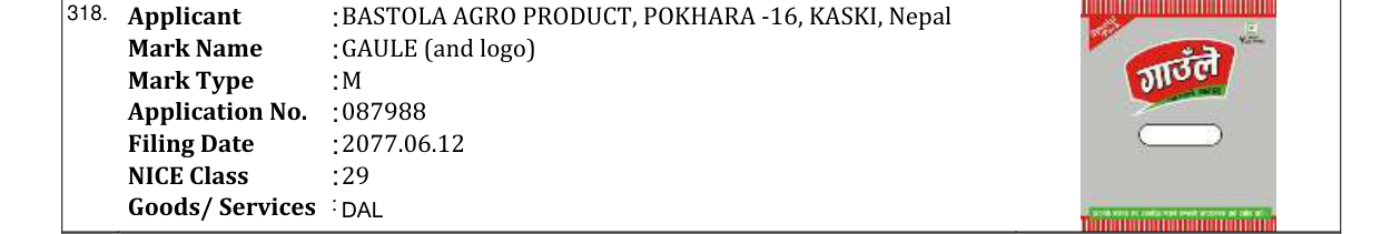 Original bulletin entry for GLAXOSE