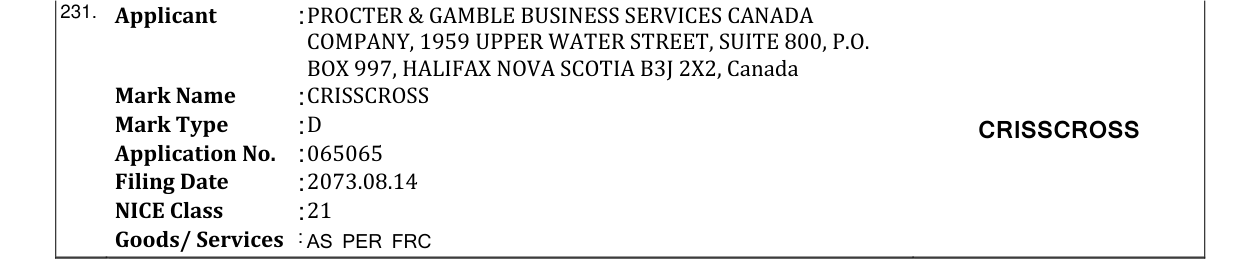 Original bulletin entry for CRISSCROSS