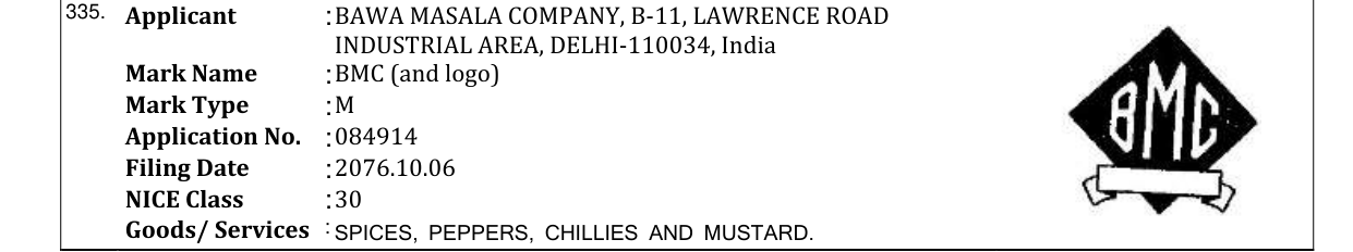 Original bulletin entry for BMC (and logo)