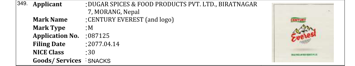 Original bulletin entry for CENTURY DATCH (and logo)