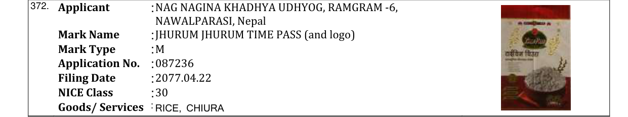 Original bulletin entry for JHURUM JHURUM TIME PASS (and logo)