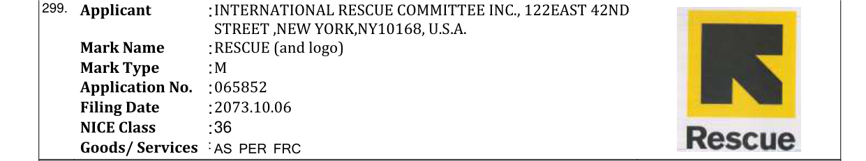 Original bulletin entry for RESCUE (and logo)