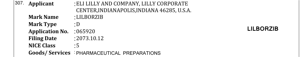 Original bulletin entry for LILBORZIB