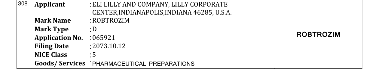 Original bulletin entry for ROBTROZIM