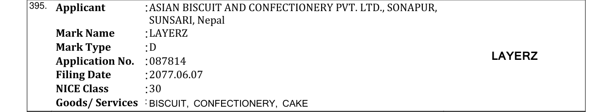 Original bulletin entry for BIVAB PREMIUM MACARONI PASTA (and logo)