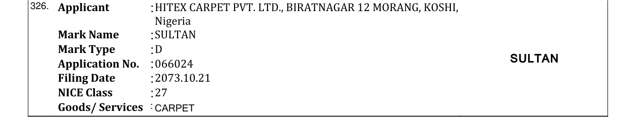 Original bulletin entry for SULTAN